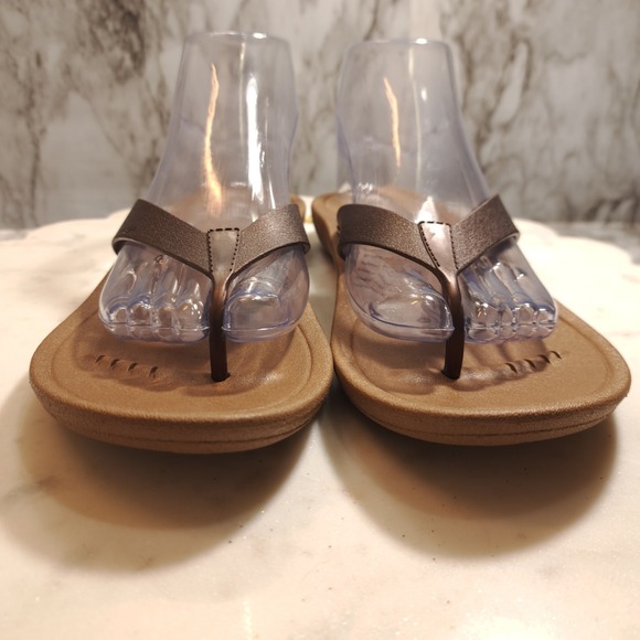 Okabashi Women's Thong Sandals M/L Brown Casual Flip‎ Flop Flats Comfort Slip On - Picture 2 of 8